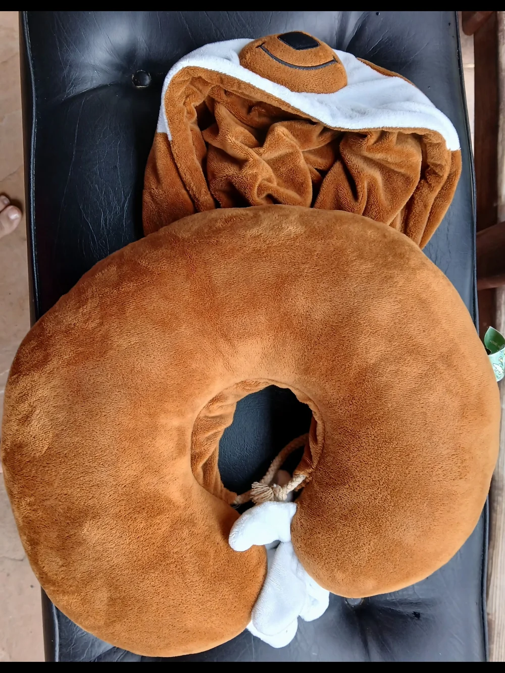 Cozy Sloth Plush Hooded Blanket - Brown & White